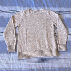 L.L. Bean Crewneck Marled/speckled Cotton Knit Sweater